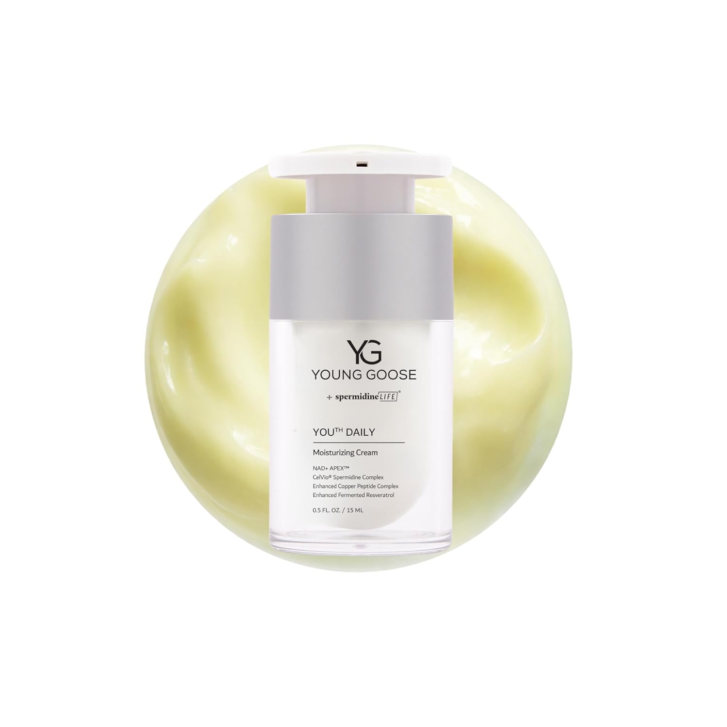 Young Goose, Youth DAILY Cream | Enhances NAD+ Nobel | Supports Skin Repair | Copper Peptide Complex - Travel Size 15ml
