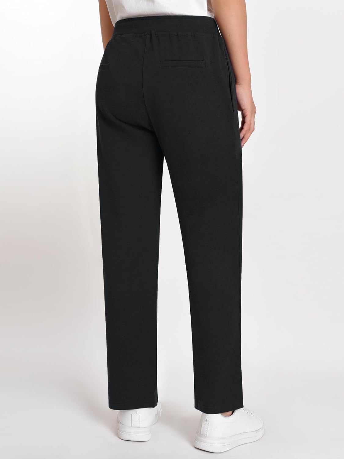 Weintee Women's Petite Pull On Cotton Dress Pants Elastic Waist - Image 2