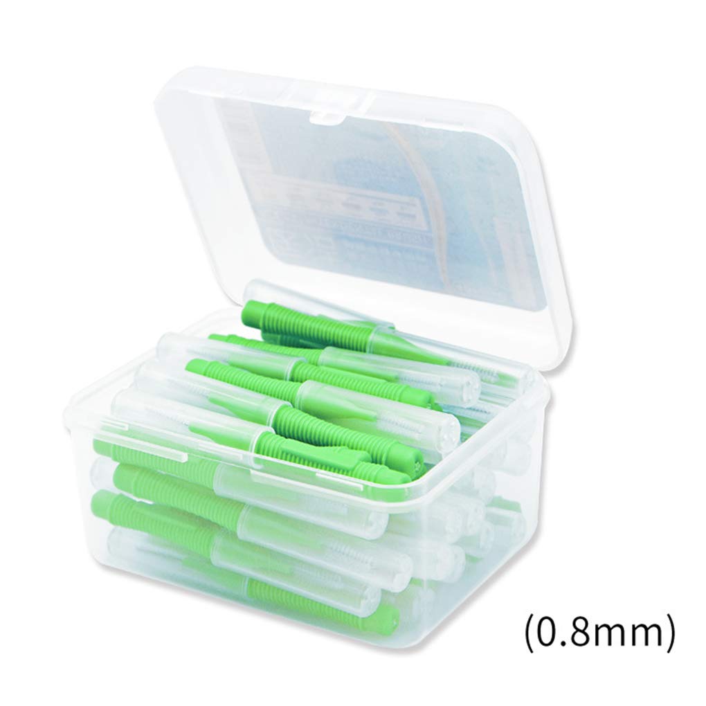 5 sztuk 40 sztuk szczoteczki międzyzębowej z elastyczną głowicą dentystyczną Push-Pull plastikowe szczoteczki do zębów w kształcie litery I narzędzie do higieny jamy ustnej podróżne zielone 0,8 mm