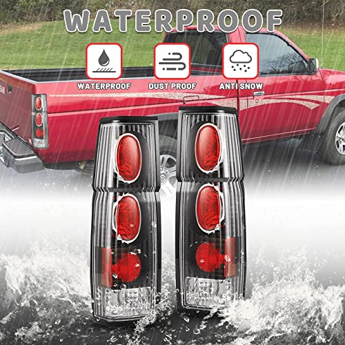 Autowiki Tail Lights Led For Nissan 1986-1994 Hardbody D21 Se / 1986-1989 1994 Xe, 1995-1997 Pickup Se Xe Lamp Taillights Assembly Driver Passenger Replacement Matte Black #TOP6