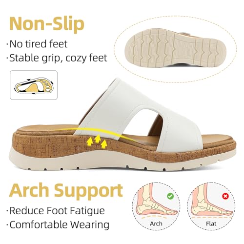 Image of UBFEN Womens Platform Sandals with Orthopedic Arch Support