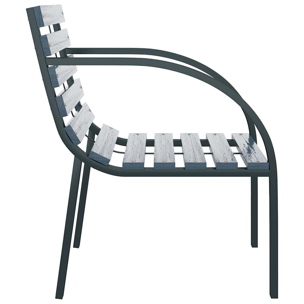 Set 2 Sedie da Giardino in Legno e Acciaio Grigio 56x58x76 cm | Poltrone da esterno con seduta in legno e struttura in acciaio grigio, ideali per arredare balcone, terrazzo e patio.