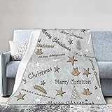 ZUNPNG Merry Chrismtas Fleece-Überwurfdecke, leicht, Flanell, für Couch, Wohnzimmer, 127 x 101 cm