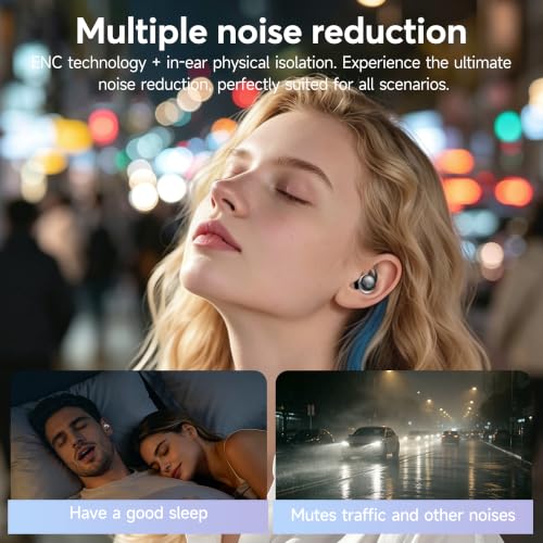 Image of Sleep Earbuds for Side Sleepers, Bluetooth 6.1 Noise-Cancelling Sleepbuds | Sleep Headphones 90H Playtime,Invisible Mini Tiny Low Profile Earbuds for Sleep,Small Ear Canals White Noise Sleeping Earbuds