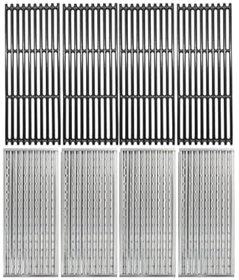 Hongso Cast Iron Grill Grates and Tru-Infrared Emitter Grates for 4 Burner Charbroil Grills Pre-2015 Commercial T-47D 463241413, 463241414, 466241414, 466242414, 463247310, G527-0014-W1