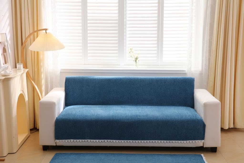 HOMETHREADS Sofa Covers | Luxurious Slipcover Solutions for Sofas, Armchairs, and Loveseats (Blue, 3 Seater | 180x180cm) (B0D4F48SLN) Amazon Price History, Amazon Price Tracker