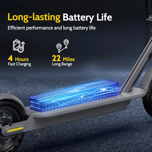 Image of NAVIC Electric Scooter - 8 inch Tires, 350W Peak Motor, Max Speed Up to 19MPH, 22 Miles Long-Range, Portable Foldable Commuting Scooter for Adults with Double Braking, Smart APP