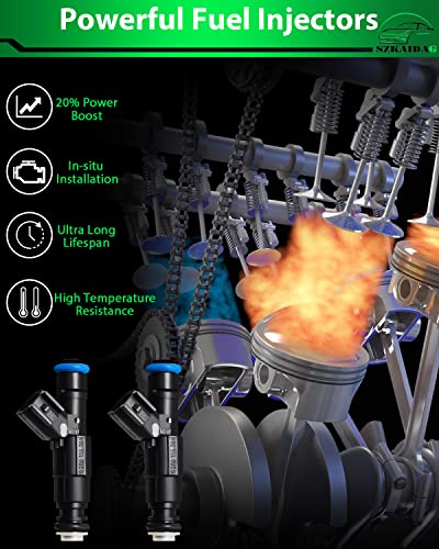 Szkaidag® Fuel Injectors 0280155784 4 Holes Fits For 1999-2004 For:-Jeep Cherokee Grand Cherokee Wrangler 4.0L | For:-Dodge Ram 1500 2500 3500 5.2L | Replace# 4854181, 280155784, 4667938 (6 Pcs) #TOP3