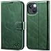 Produktbild OCASE iPhone 13 Hülle Handyhülle [Premium PU Leder] [Kartenfach] [Magnetverschluss] RFID Schutzhülle Klapphülle Handytasche Lederhülle Handyhülle Tasche Etui Kompatibel für iPhone 13 Dunkelgrün