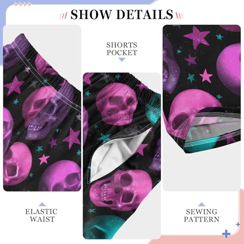 ALAZA Skeleton Sugar Skull Star Pajama Pants Long Sleep Pant Pajama Bottoms Elastic Waist with Pockets4