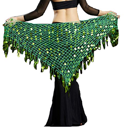 Lauthen.s women belly dance hip scarf sequins mesh triangle wrap …