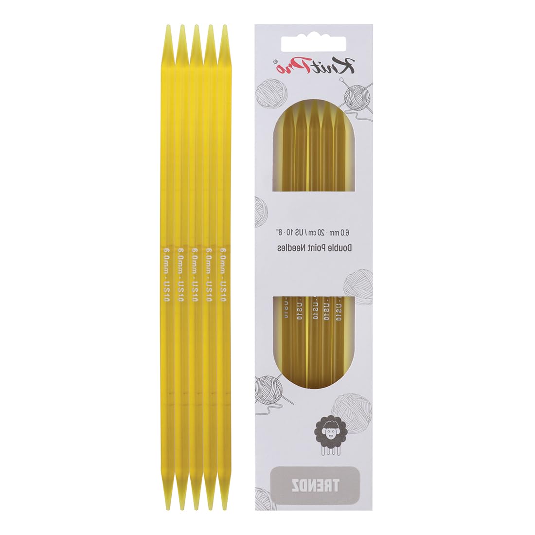 Knitpro Yellow Trendz Double Pointed Needles 8" (20Cm) | 6.00Mm