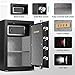 HSDYS Deluxe Biometric Fingerprint Safe Box 2.3 Cubic Feet, Large Home Security Safe Box with Digital Touch Screen Keypad and Inerior Lock Box,Storage Documents Jewelry Money Valuables