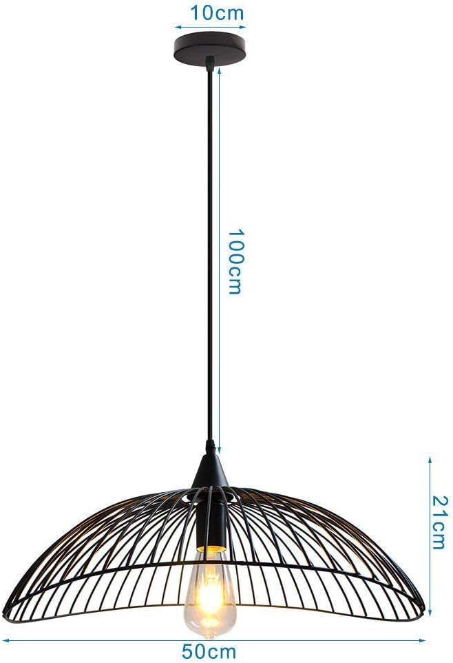 Lámpara colgante de estilo semicircular E27 industrial para techo interior 6