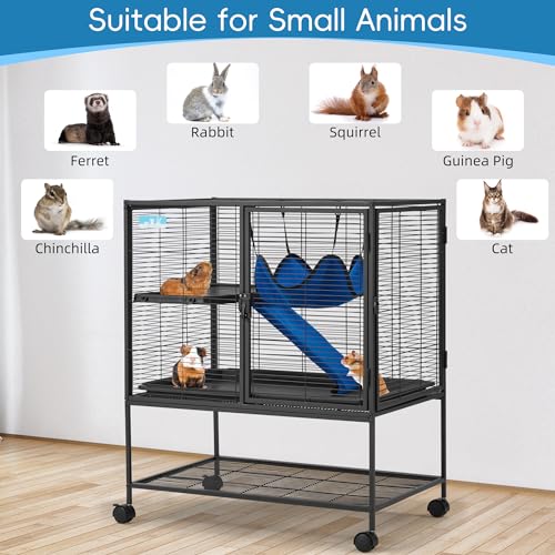 Habutway NYX-63 36.5''H Large Metal Rolling Ferrets Cage, 2-Tiers Small Animal Cages thumb #3