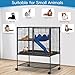 HABUTWAY 36.5''H Large Metal Rolling Ferrets Cage, 2-Tiers Small Animal Cages, Cage for Rats/Chinchillas, 0.5'' Bar Spacing for Ferret,Small Animal Cage w/Removable Ramp & Platform