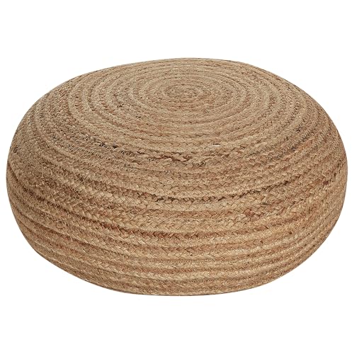 Beliani Natürlicher Pouf aus Jute beige ø 50 cm rund Tifelt