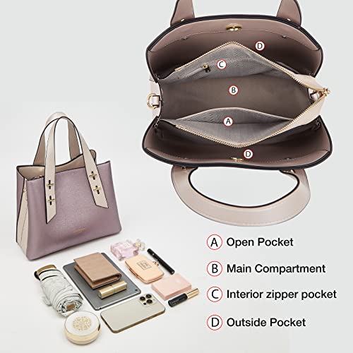 Image of LAORENTOU Women Crossbody Handbags Genuine Leather Satchel Handbags for Women Top-handle Shoulder Tote Purses
