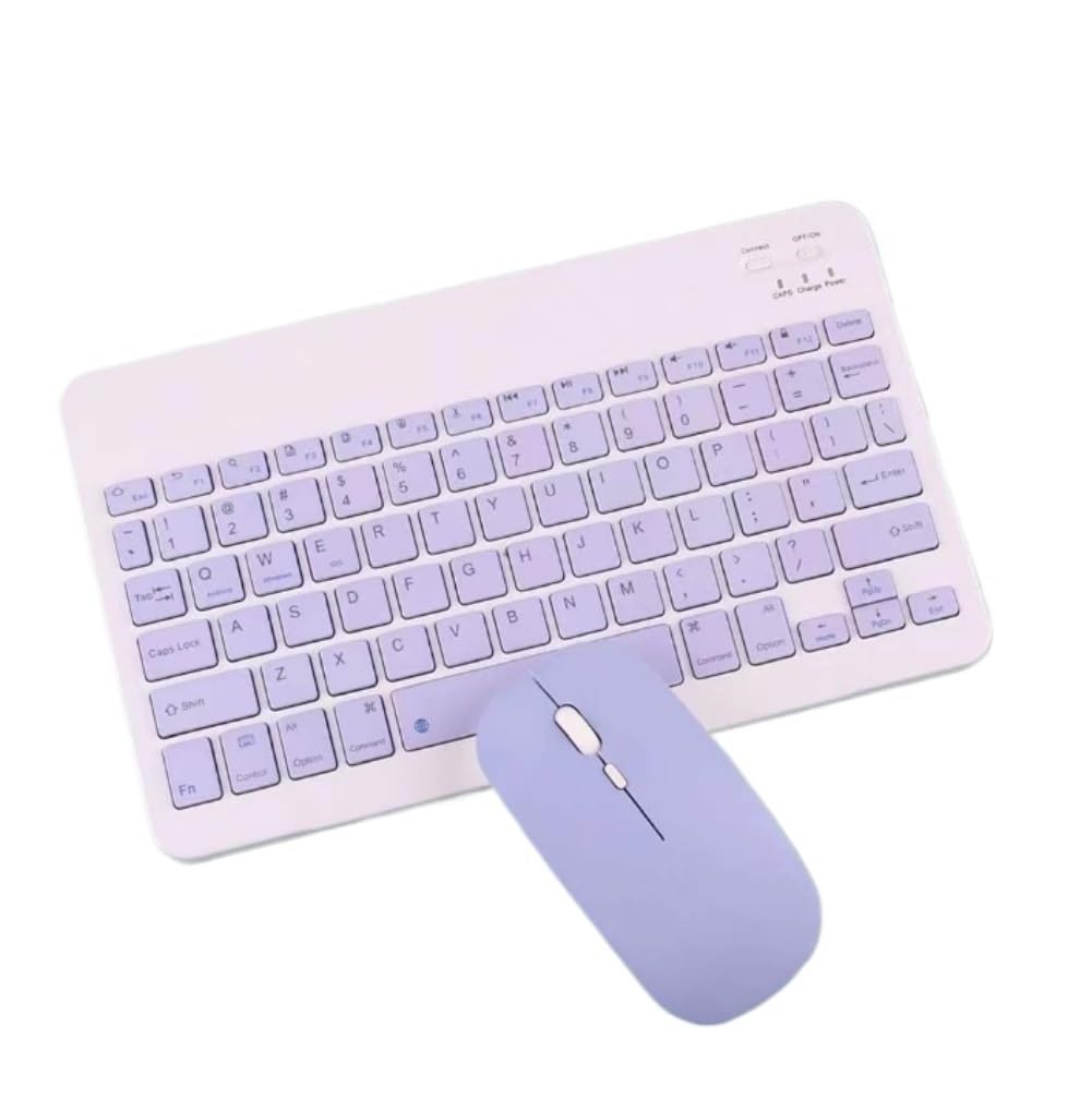 Klawiatura i Mysz do Gier, Bezprzewodowy Zestaw Klawiatury I Myszy Przenośny Zestaw Klawiatury I Myszy Wodoszczelna Klawiatura i Mysz(Purple)