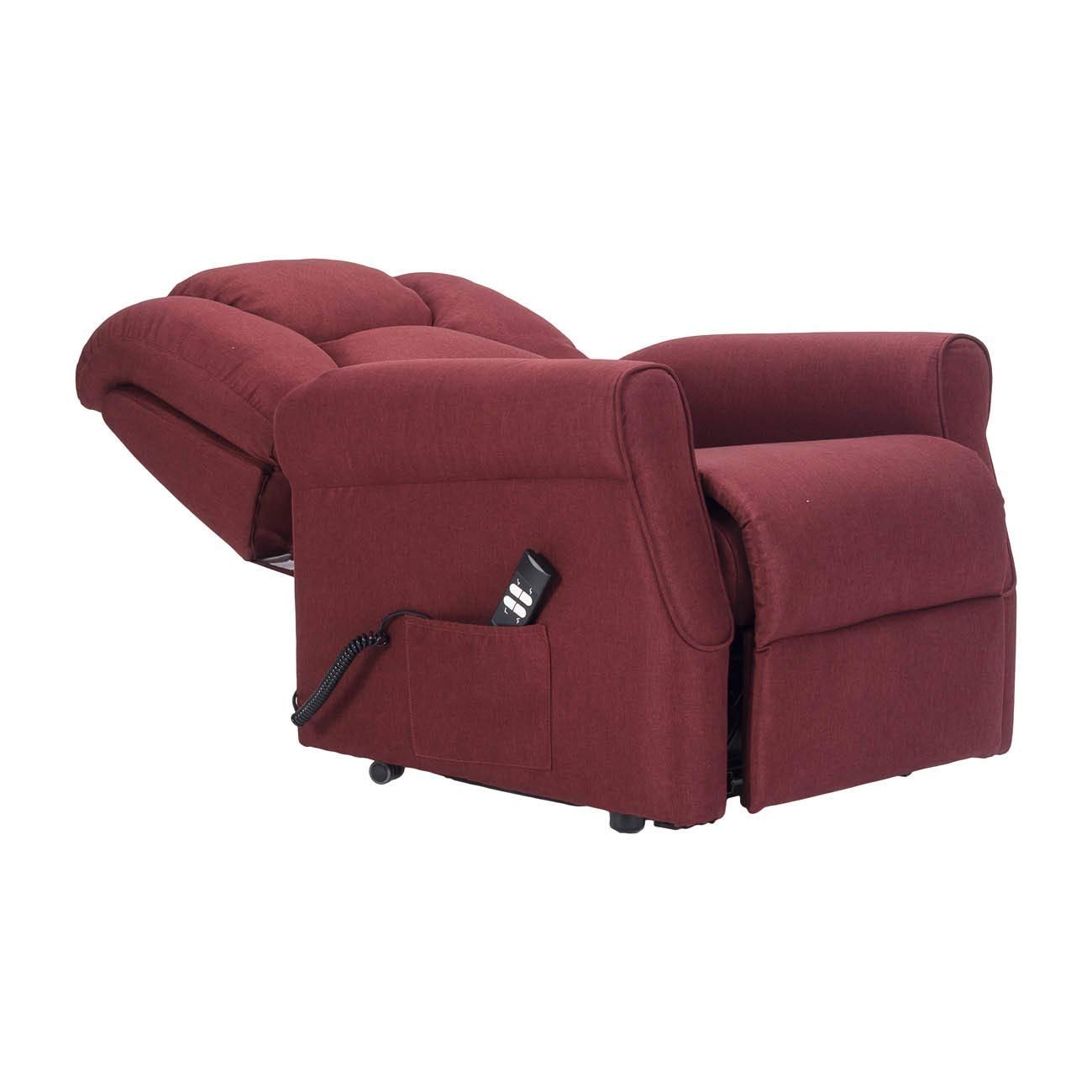 Sime Betty1 PERSONNALISÉ Fauteuil releveur Relax Dispositif Médical Vibromassage kit 4 Roues siège à Micro-Ressorts Doux résistant aux Taches Rouge foncé