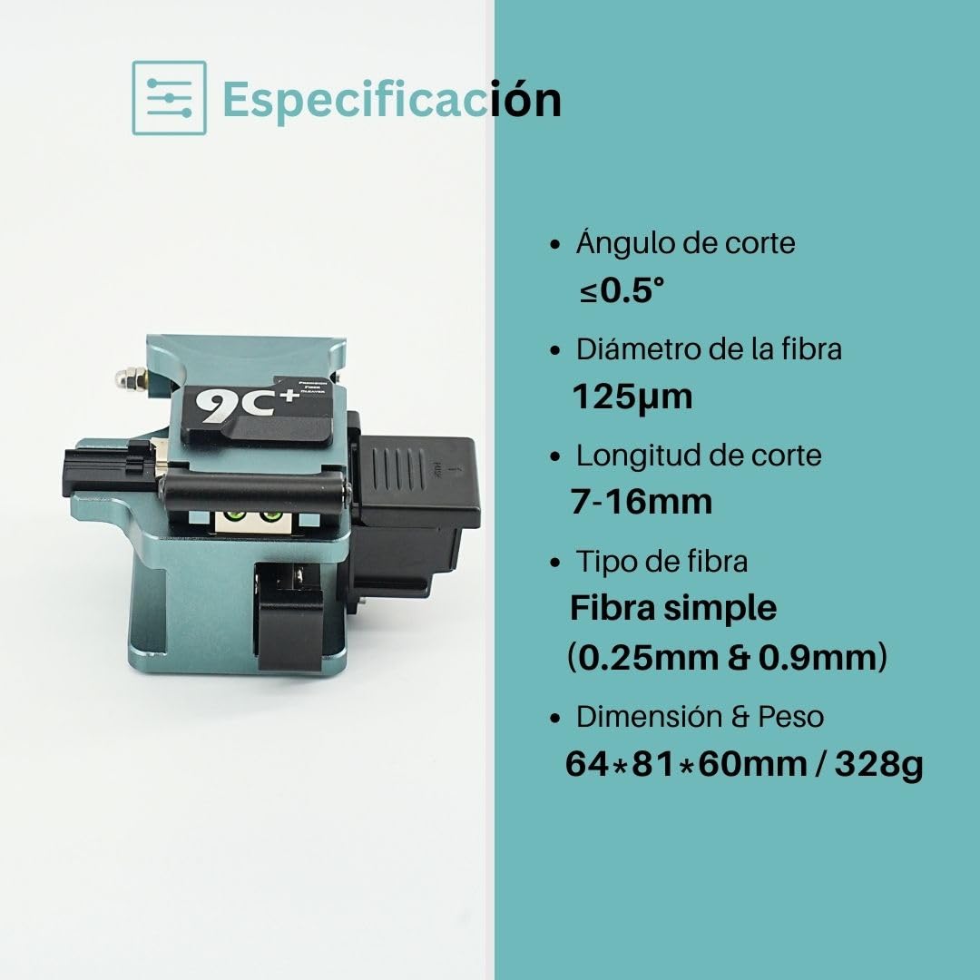 9C+ Cortadora de fibra óptica de alta precisión rotación automática Operación con una sola mano, Fiber Cleaver con material de aleación de aluminio 24 puntos de división 48000 veces de division