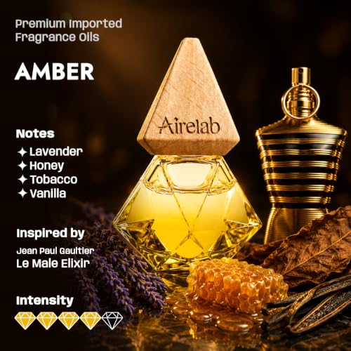 Image of Car Air Freshener | 15ml Refillable Perfume Oil with Wooden Diffuser Hanging Pod | Fragrance Inspired by Le male elixir | Long Lasting Car Perfume | 60+ Days