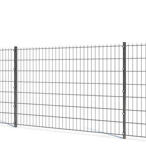 Preisvergleich Produktbild Doppelstabmattenzaun Industriezaun Gartenzaun Gittermattenzaun Zaun Doppelstabmatte 1630mm (15m / 1630mm, anthrazit - RAL7016)