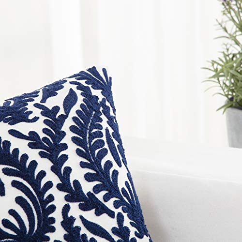 HWY-50-Navy-Blue-Embroidered-Throw-Pillow-Covers-18×18-Inch-Cotton-Decorative-Cushion-Covers-Floral-Branches-Accent-Throw-Pillow-Cases-for-Couch-Sofa-Bed-Living-Room-1-Piece HWY 50 Navy Blue Embroidered Throw Pillow Covers 18×18 Inch Cotton Decorative Cushion Covers Floral Branches Accent Throw Pillow Cases for Couch Sofa Bed Living Room 1 Piece