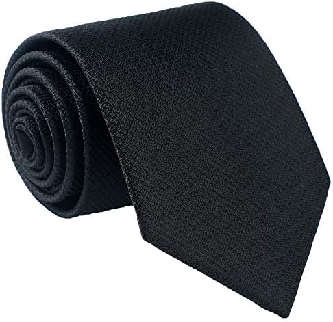 fortunatever Mens Solid Neckties,Black Tie For Men With Gift Box,58"×3.35"