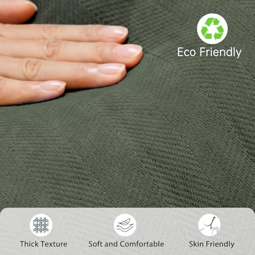 ZWJD Army Green Pillow Covers 26x26 Set of 2 Chenille Throw Pillow Covers with Elegant Design Soft and Luxurious Decorative Throw Pillows for Couch, Bed, and Home Decor