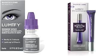 LUMIFY Redness Reliever Eye Drops 0.17 Fl Oz (5 mL) with Eye Illuminations Hydra-Gel Brightening Eye Cream