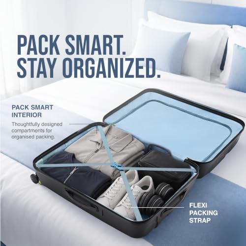 Image of American Tourister Ivy 2.0|Medium Size Check-in Spinner Trolley Bag (68 cm)|360 8 Wheel Travel Luggage|Hard Case Polypropylene (PP) Suitcase|Combination Lock|Black