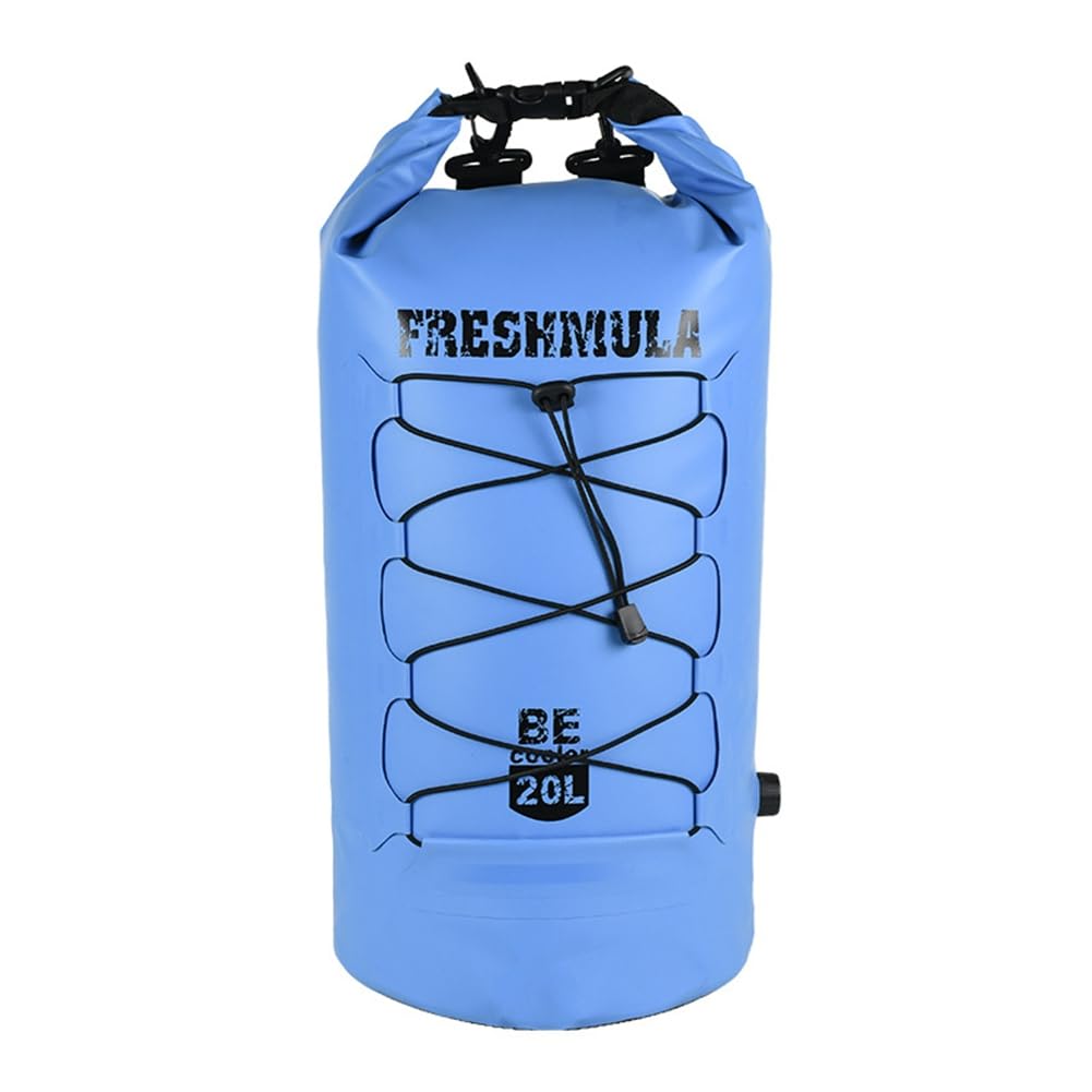 Wodoszczelna torba chłodząca, 20 l, składana, zwijana, torba termoizolacyjna, Cooler Dry Bag, podróżna torba chłodząca, torba piknikowa na kemping, urlop, wędrówki, piknik, podróż, niebieska