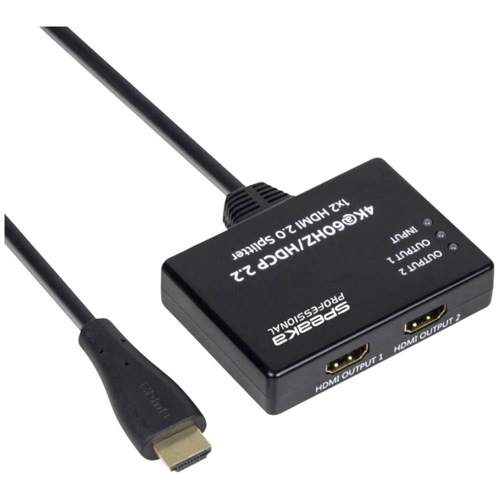 SpeaKa Professional SP-9443508 1+2 Port HDMI-Splitter Schwarz