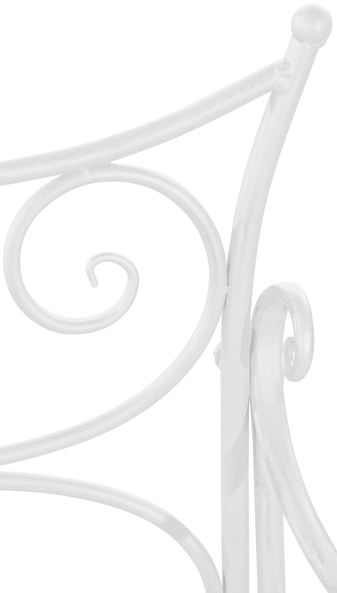 CLP Panchina Da Giardino Tara In Ferro Laccato I Panchina Da Esterno Stile Rustico Nostalgico I Panca Outdoor 113 x 47 CM, Colore:bianco