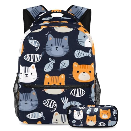 Sac à dos pour garçons grand volume et sac d'école pour filles avec trousse à crayons