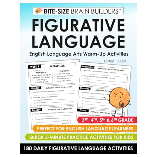 180 Daily Figurative Language Activities: Elementary English Language Arts 5-Minute Practice Activities for 3rd, 4th, 5th & 6th Grade (Bite-Size Brain Builders Workbooks)