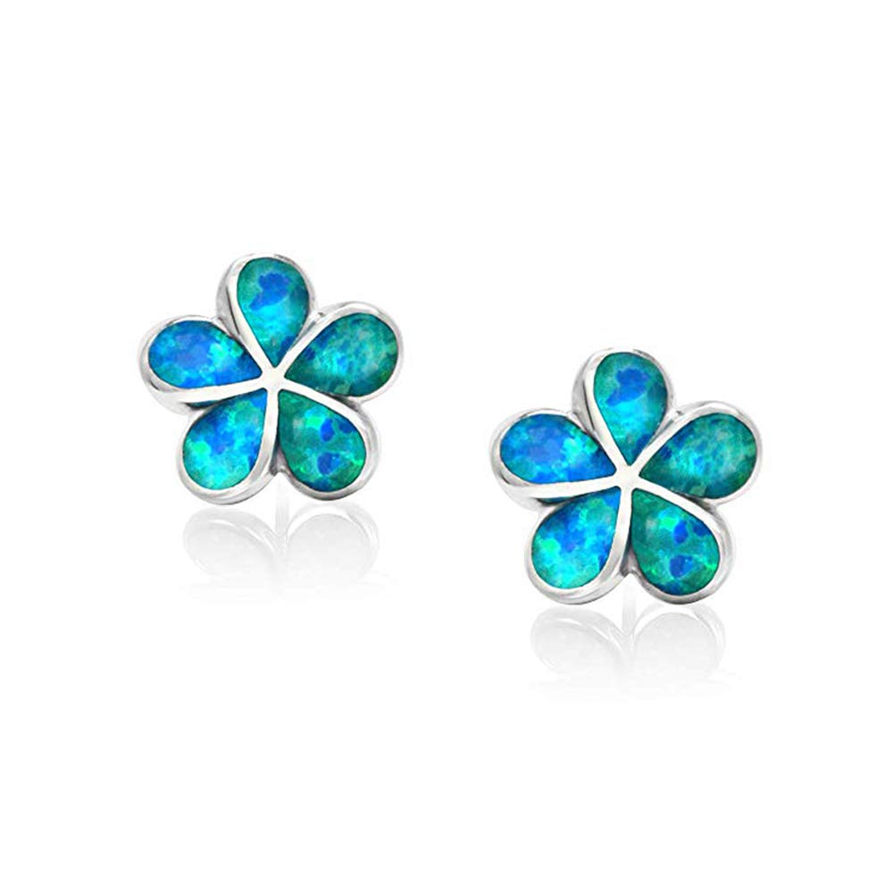 CiNilyCiNily Gold Plated Flower Shaped Opal Hypoallergenic Stud Earrings Flower Dangle Drop Earrings Jewelry Gift for Women Girls Gemstone Earrings