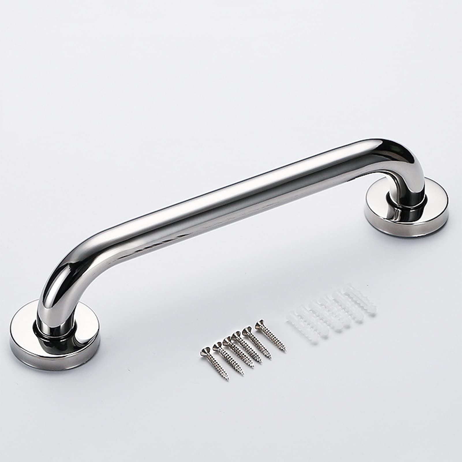 Maniglioni di Sostegno per Bagno, Maniglia Antiscivolo per Anziani e disabili, corrimano di Sicurezza con Specchio Luminoso e Barra Antiscivolo (50 cm)