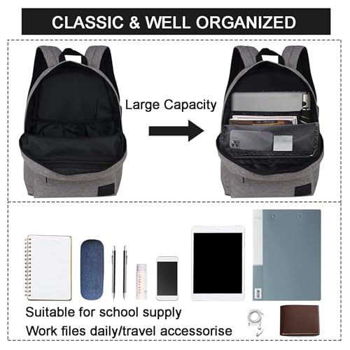 Image of SUPACOOL Casual Laptop Backpack for Men and Women, Backpack for College, USB Charging Port, Lightweight Back Pack