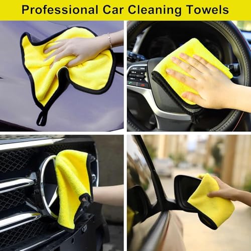 Image of Microfiber Cleaning Cloths, Car, Bike and Household Towel, Super Absorbent & Reusable, Cloths for All Cleaning Purpose, Car Washing, Drying, Detailing, Lint Free (30 * 60cm, Pack of 4)
