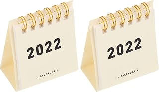 Desk Calendar 2022 2PCS Simple Mini 2022 Desk Calendar Desktop 2022 Mini Calendar Coil Calendar Book 2022 Calendar (Color : 1)