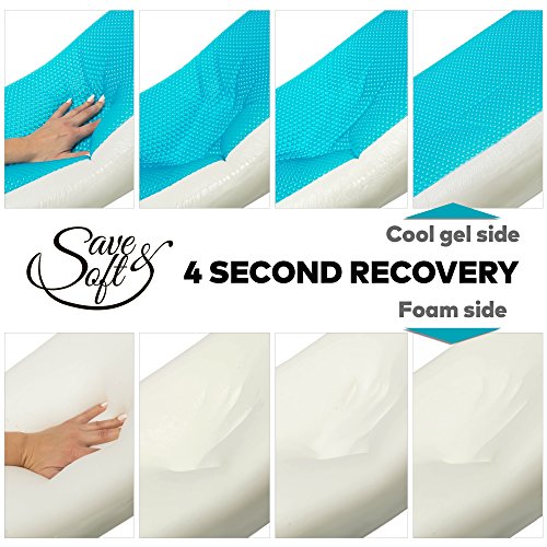 Memory Foam Pillow Cooling Gel - Prevents Back Neck Pain + Free Bamboo Washable Cover Aloe Vera Back Stomach Side Sleepers Men Women - Aids Cervical Pain Soreness Standard (Gel Traditional)