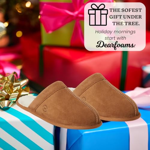 Image of Dearfoams Men's Bradford Genuine Suede House Shoe Scuff Slipper