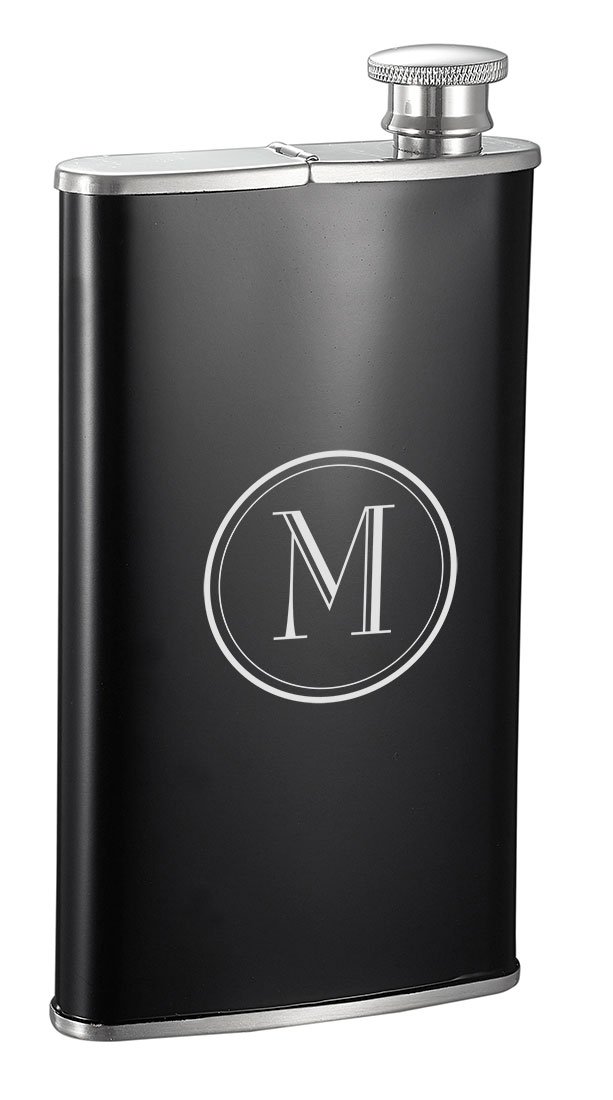 Personalized Visol Edian 4oz Hip Flask with Built-in Cigar Holder with Free Engraving (M)