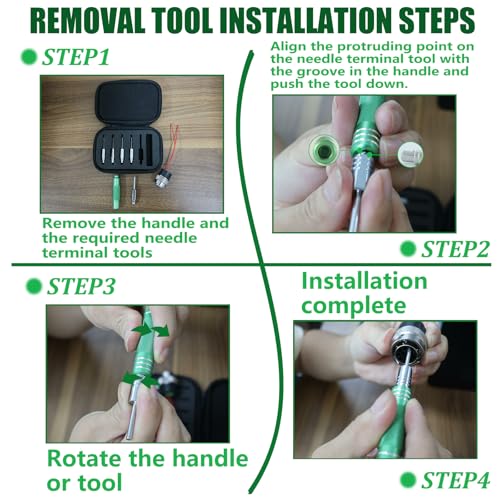Image of DINYO Upgraded Pin Extractor Tools with 5pcs Replacement Tips-Terminal Pin Removal Tool Kit Automotive /Computer Repair Pin Release Tools for AMP Delphi Molex Bosch Connector Etc.
