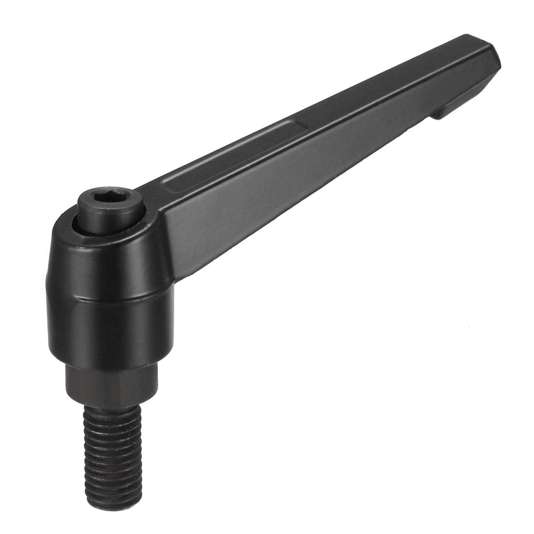 uxcell M12 x 25mm Handle Adjustable Clamping Lever Thread Push Button Ratchet Male Threaded Stud Knobs Locking Rotating Screw Handles Quick Release Bolt Black