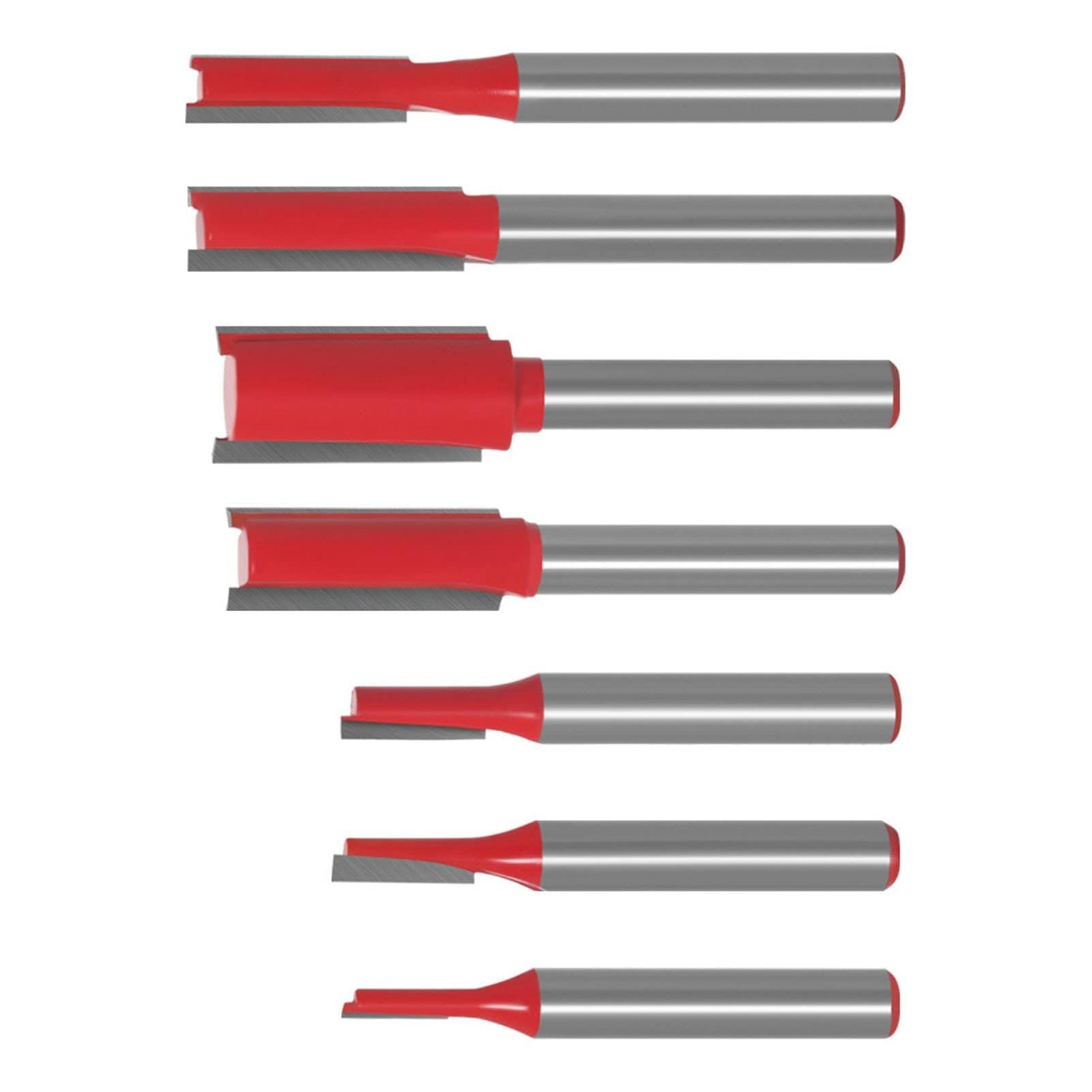 7 Pezzi Punte per Fresatura a Filo Punte per Fresatura a Doppio Flauto Punte per Fresatura Diritta con Gambo da 6mm per Scanalatura della Lavorazione del Legno
