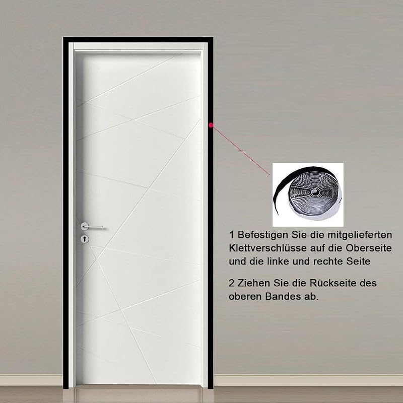 Voarge Mágneses Szúnyogháló Ajtóra 95x210cm - Ragasztós Szerelés