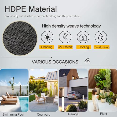 LYQCZ Shade Cloth SunBlock 85%-95% UV, Garden Shade Net with Grommets - Image 2